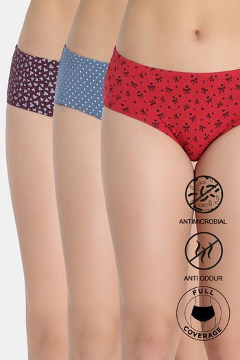 Buy Zivame Low Rise Full Coverage Hipster Panty (Pack of 3) - Multicolor